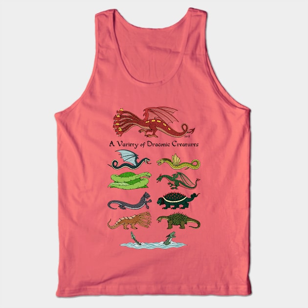 A Variety of Draconic Creatures Tank Top by AzureLionProductions